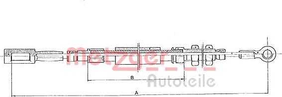 Metzger 1171.2 - Тросик, cтояночный тормоз autospares.lv