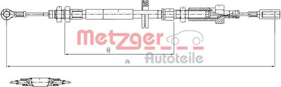 Metzger 1171.7 - Тросик, cтояночный тормоз autospares.lv