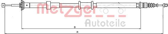 Metzger 12.0727 - Тросик, cтояночный тормоз autospares.lv