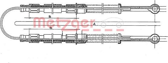 Metzger 12.103E - Тросик, cтояночный тормоз autospares.lv