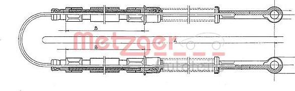 Metzger 12.102E - Тросик, cтояночный тормоз autospares.lv