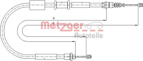 Metzger 1281P4 - Тросик, cтояночный тормоз autospares.lv