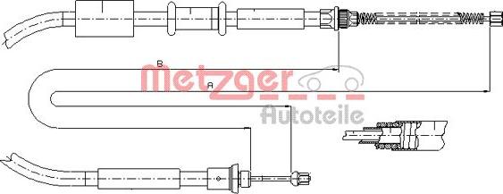 Metzger 1281P1 - Тросик, cтояночный тормоз autospares.lv