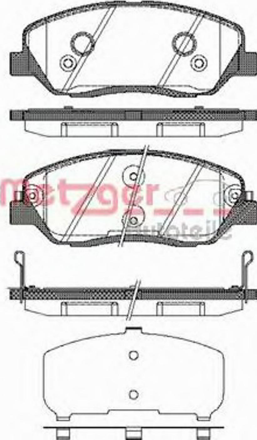 Metzger 122602 - Тормозные колодки, дисковые, комплект autospares.lv