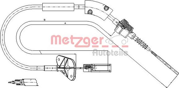 Metzger 12.7202 - Трос, управление сцеплением autospares.lv