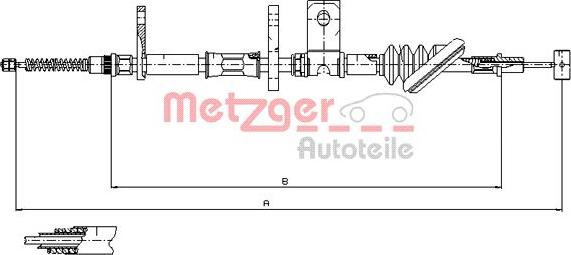 Metzger 17.5021 - Тросик, cтояночный тормоз autospares.lv