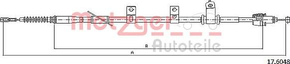 Metzger 17.6048 - Тросик, cтояночный тормоз autospares.lv