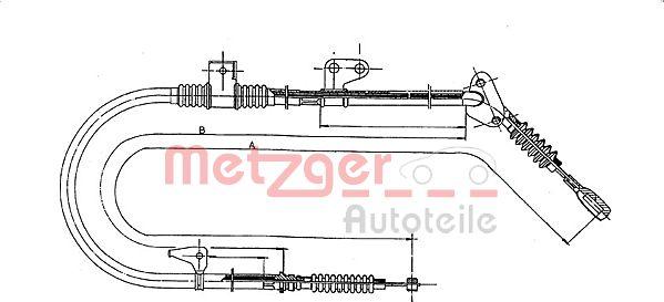 Metzger 17.0582 - Тросик, cтояночный тормоз autospares.lv