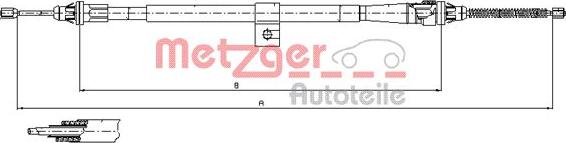 Metzger 17.0007 - Тросик, cтояночный тормоз autospares.lv