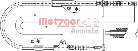 Metzger 17.0238 - Тросик, cтояночный тормоз autospares.lv