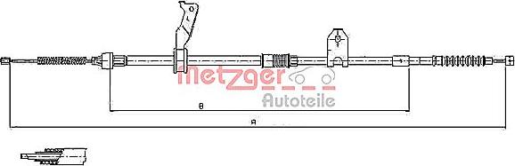 Metzger 17.1480 - Тросик, cтояночный тормоз autospares.lv