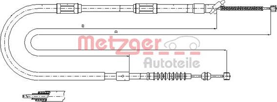 Metzger 17.1042 - Тросик, cтояночный тормоз autospares.lv
