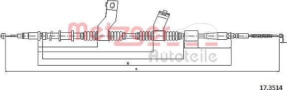 Metzger 17.3514 - Тросик, cтояночный тормоз autospares.lv