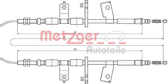 Metzger 17.3513 - Тросик, cтояночный тормоз autospares.lv