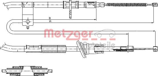 Metzger 17.2511 - Тросик, cтояночный тормоз autospares.lv