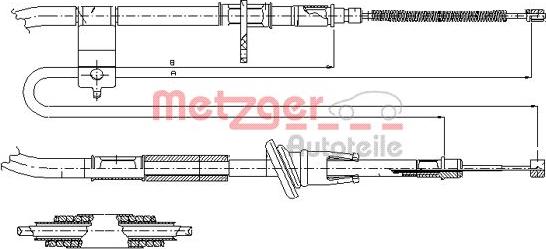 Metzger 17.2518 - Тросик, cтояночный тормоз autospares.lv