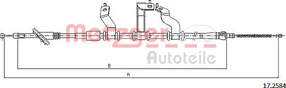 Metzger 17.2584 - Тросик, cтояночный тормоз autospares.lv