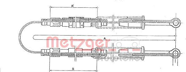 Metzger 321.5 - Тросик, cтояночный тормоз autospares.lv