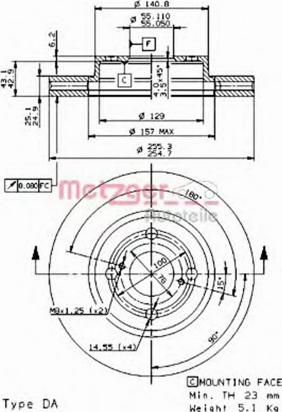 Metzger 24941 - Тормозной диск autospares.lv