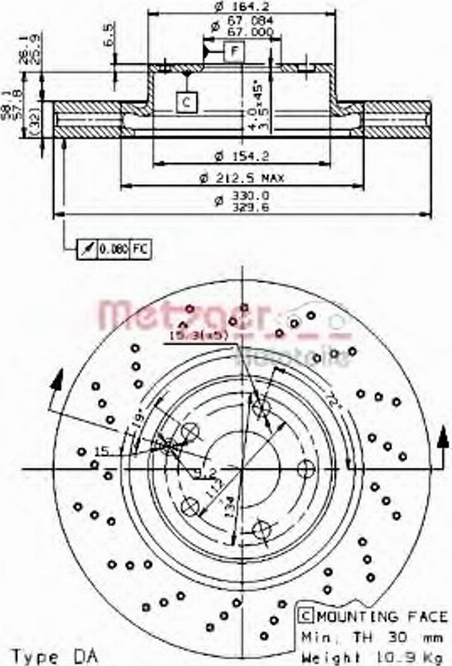 Metzger 24975 - Тормозной диск autospares.lv