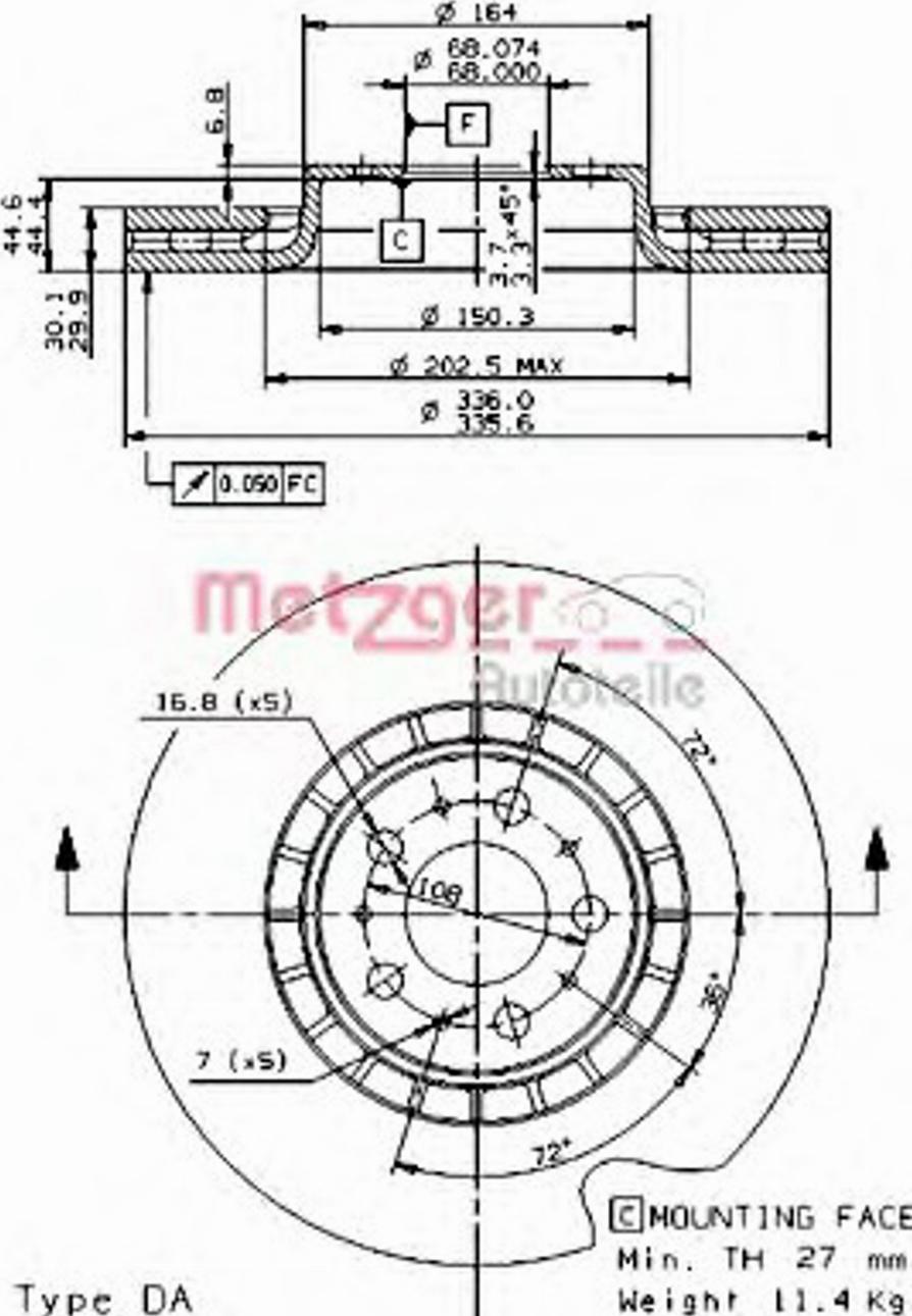 Metzger 24977 - Тормозной диск autospares.lv