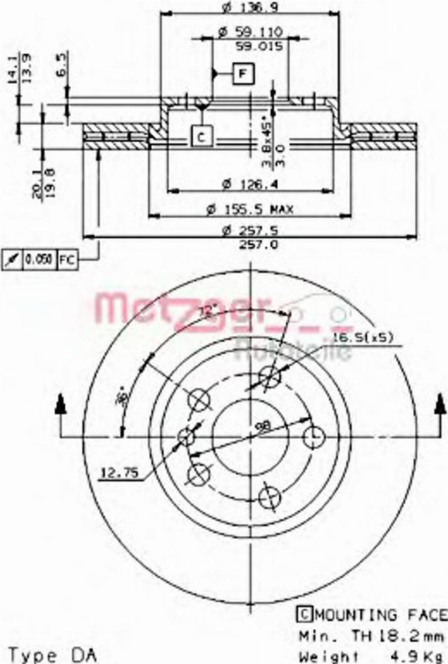 Metzger 24593 E - Тормозной диск autospares.lv