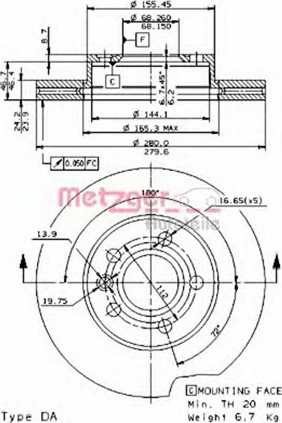 Metzger 24689E - Тормозной диск autospares.lv