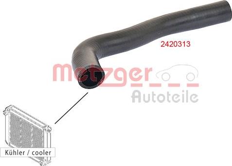 Metzger 2420313 - Шланг радиатора autospares.lv