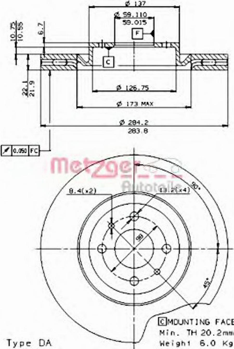 Metzger 24273E - Тормозной диск autospares.lv