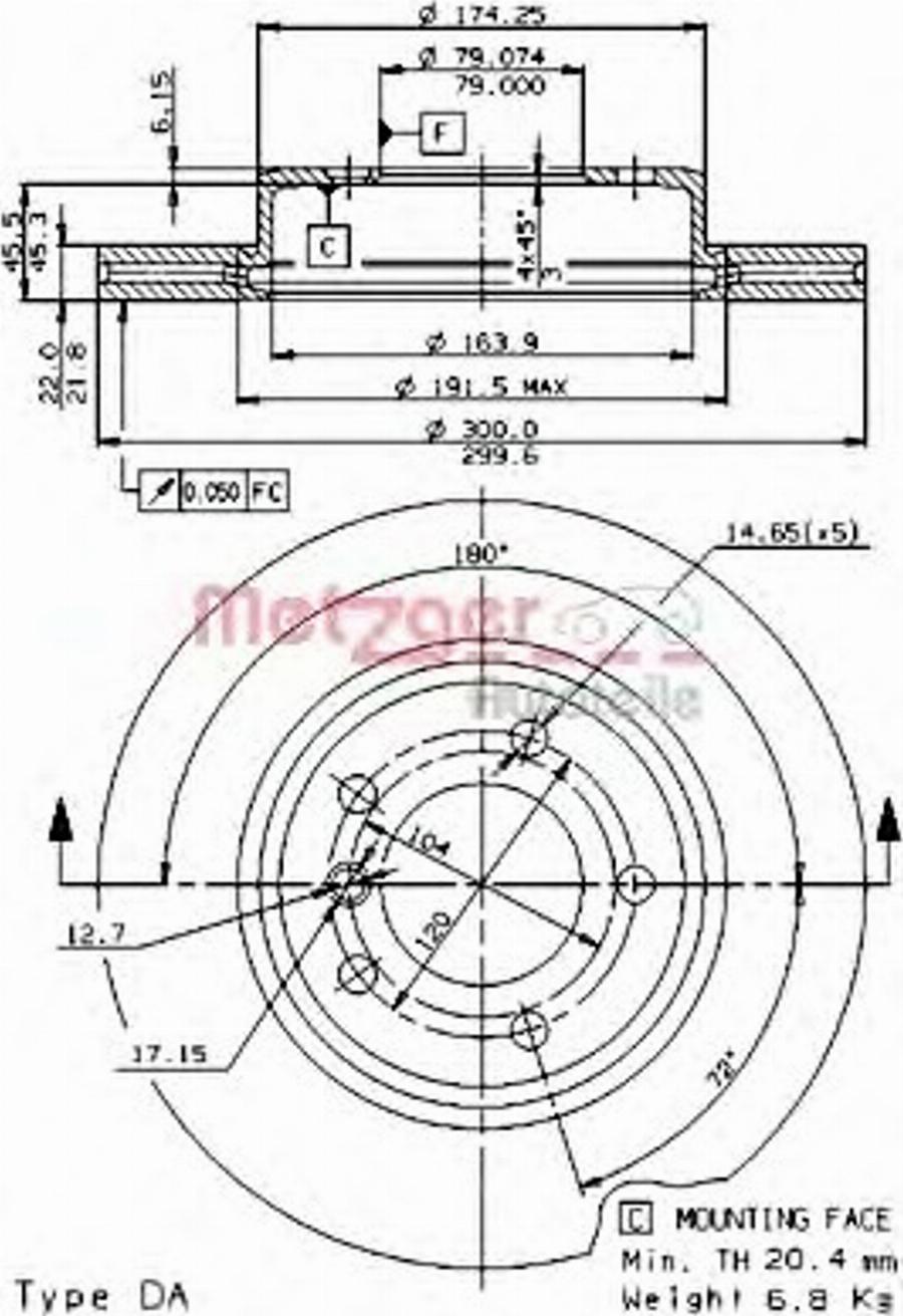 Metzger 24746V - Тормозной диск autospares.lv