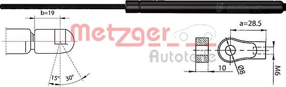 Metzger 2110404 - Газовая пружина, капот autospares.lv