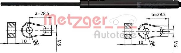 Metzger 2110405 - Газовая пружина, капот autospares.lv