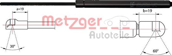 Metzger 2110449 - Газовая пружина, упор autospares.lv