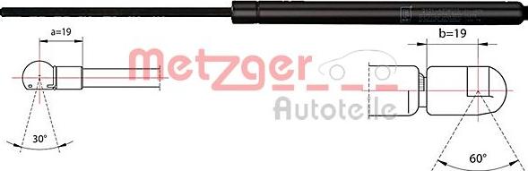 Metzger 2110487 - Газовая пружина, упор autospares.lv
