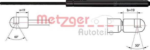 Metzger 2110455 - Газовая пружина, капот autospares.lv