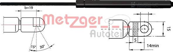 Metzger 2110030 - Газовая пружина, упор autospares.lv