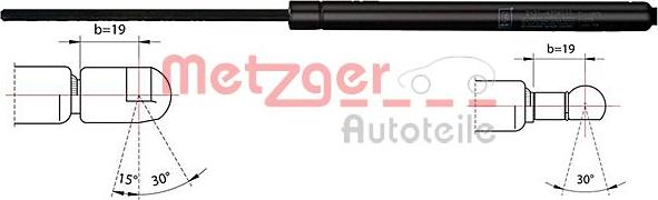 Metzger 2110356 - Газовая пружина, упор autospares.lv