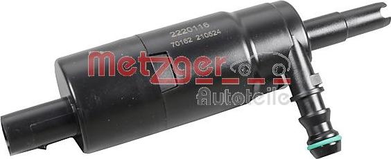 Metzger 2220116 - Водяной насос, система очистки фар autospares.lv