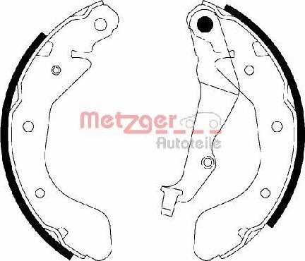 Metzger MG 945 - Комплект тормозных колодок, барабанные autospares.lv