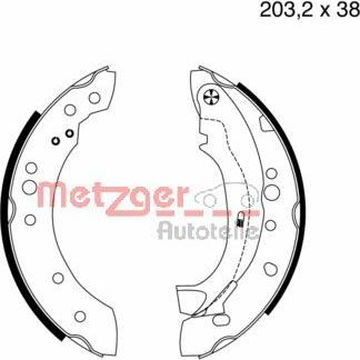 Metzger MG 961 - Комплект тормозных колодок, барабанные autospares.lv