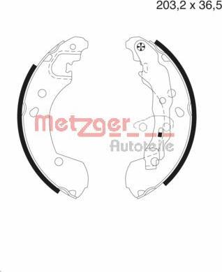 Metzger MG 985 - Комплект тормозных колодок, барабанные autospares.lv