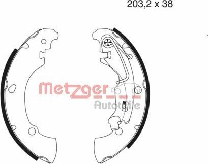 Metzger MG 981 - Комплект тормозных колодок, барабанные autospares.lv