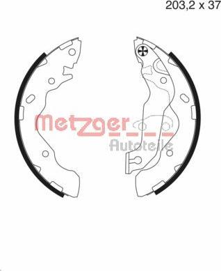 Metzger MG 987 - Комплект тормозных колодок, барабанные autospares.lv