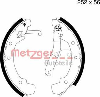 Metzger MG 499 - Комплект тормозных колодок, барабанные autospares.lv