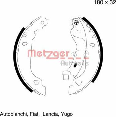 Metzger MG 457 - Комплект тормозных колодок, барабанные autospares.lv