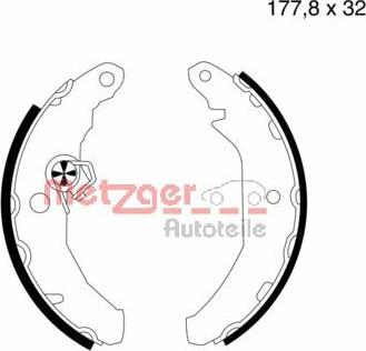 Metzger MG 414 - Комплект тормозных колодок, барабанные autospares.lv