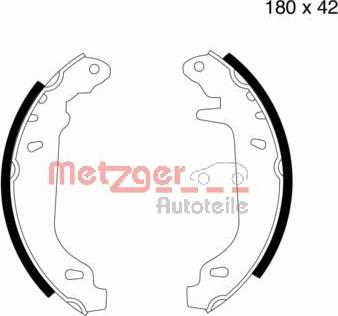 Metzger MG 424 - Комплект тормозных колодок, барабанные autospares.lv