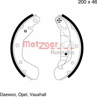 Metzger MG 564 - Комплект тормозных колодок, барабанные autospares.lv