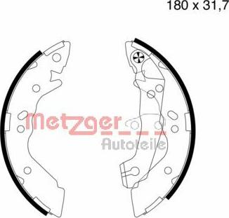 Metzger MG 575 - Комплект тормозных колодок, барабанные autospares.lv