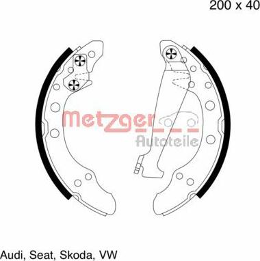 Metzger MG 571 - Комплект тормозных колодок, барабанные autospares.lv